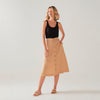 Saia Leve Linho Midi - Camel