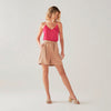 Shorts Clássico Matte Com Faixa - Camel
