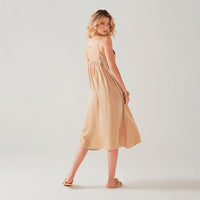 Vestido Fluido Alças Finas - Camel