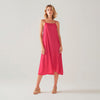 Vestido Fluido Alças Finas - Fúcsia