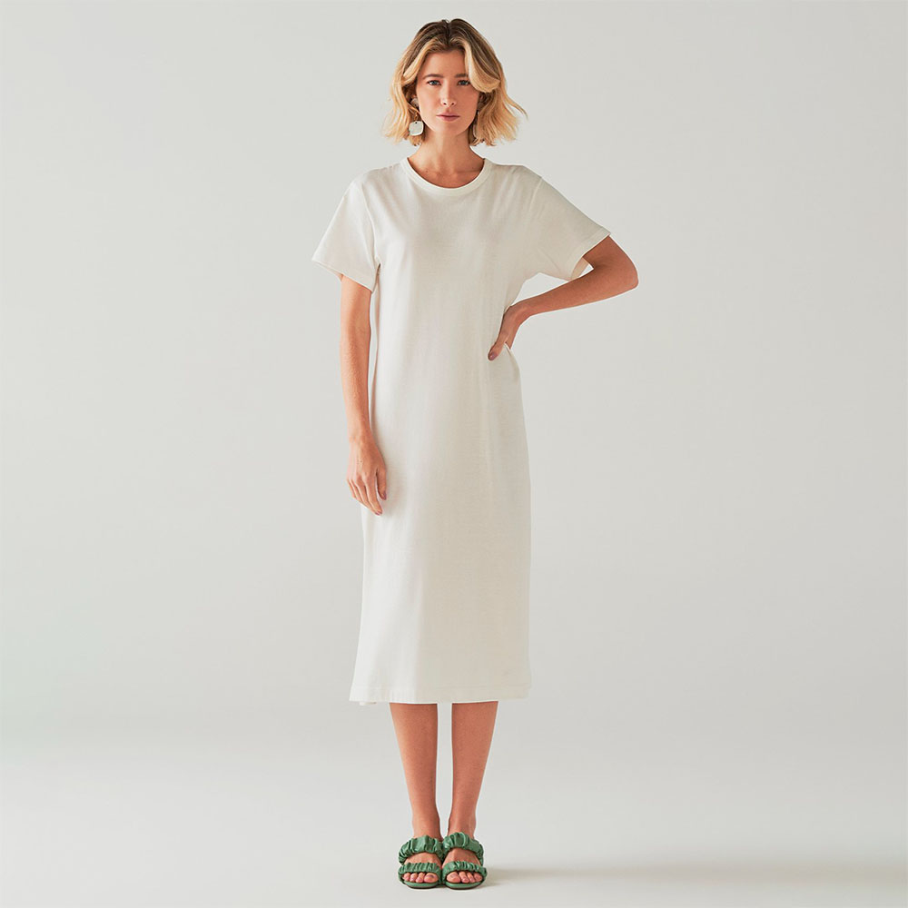 Vestido Conforto Midi - Cru