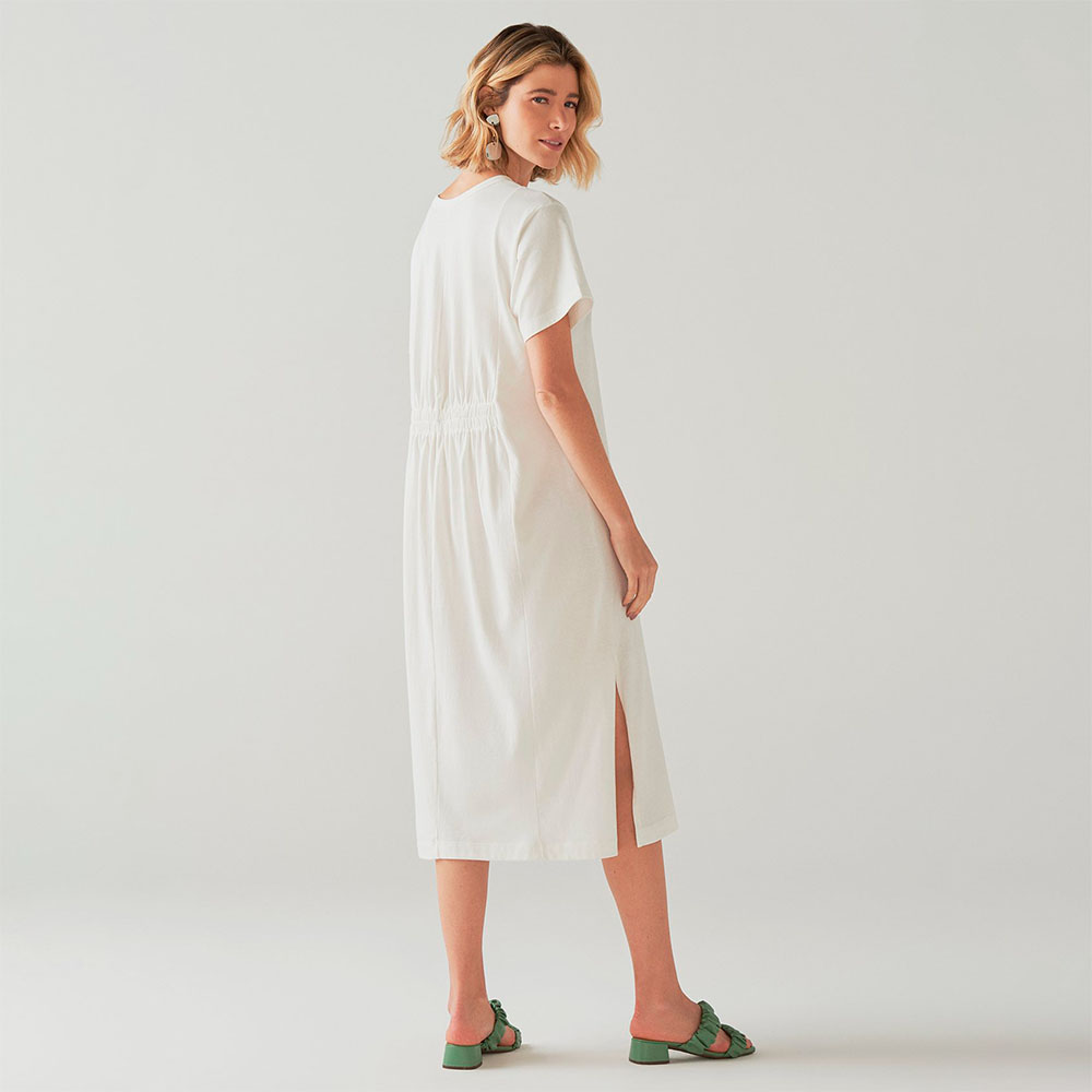 Vestido Conforto Midi - Cru