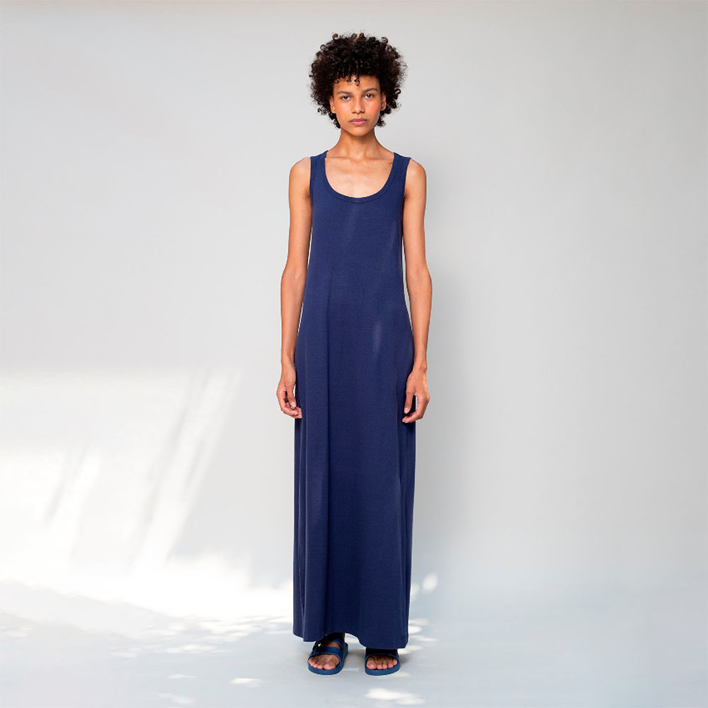 Vestido Regata Longo Feminino - Azul Marinho