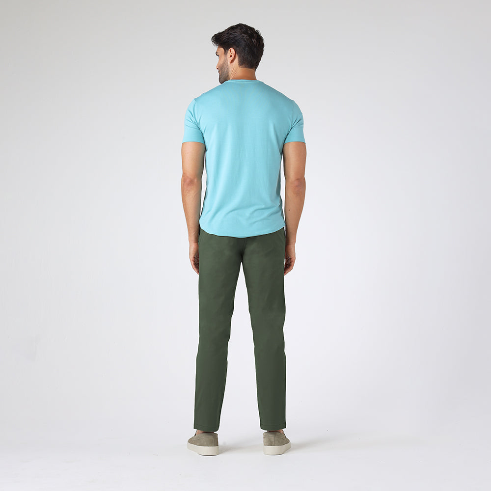 Calça Algodão Egípcio Cós Flexível Masculina - Verde Bambu