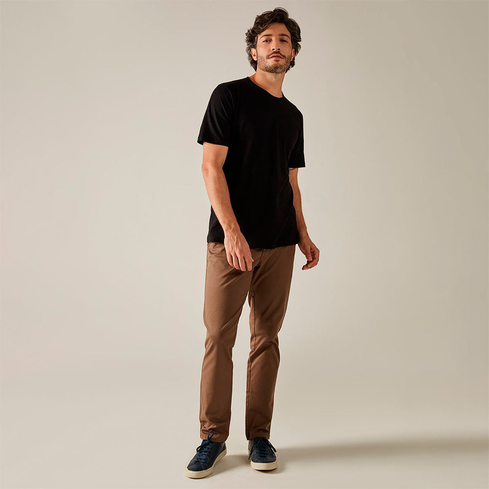 Calça Algodão Egípcio Cós Flexível Masculina - Terracota Dust