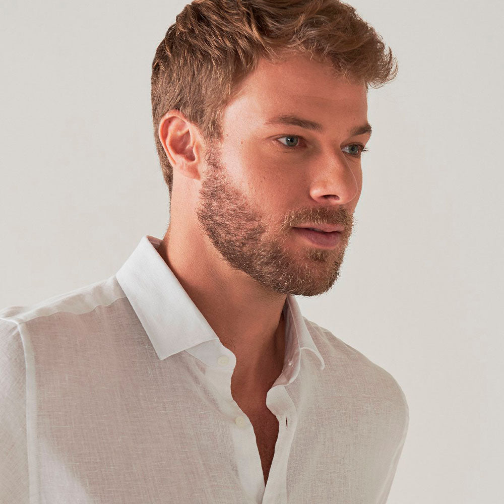 Camisa Básica Leve Linho - Branco