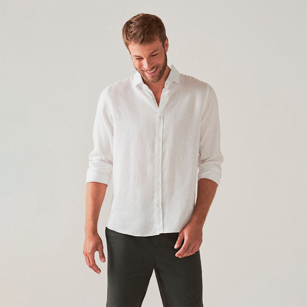 Camisa Básica Leve Linho - Branco