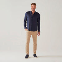 Camisa Básica Leve Linho - Azul Marinho