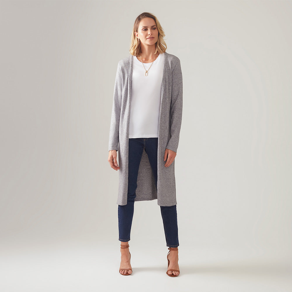 Cardigan Tricot - Cinza Mescla