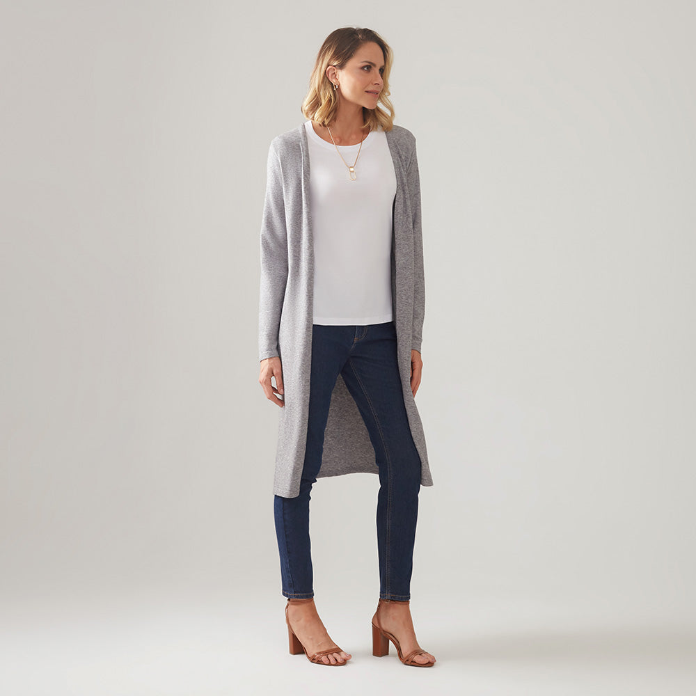 Cardigan Tricot - Cinza Mescla