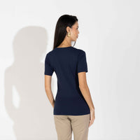 Camiseta Pima Gola V Feminina | Life Collection - Preto