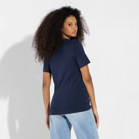 Camiseta Pima Gola V Feminina | Life Collection - Azul Marinho