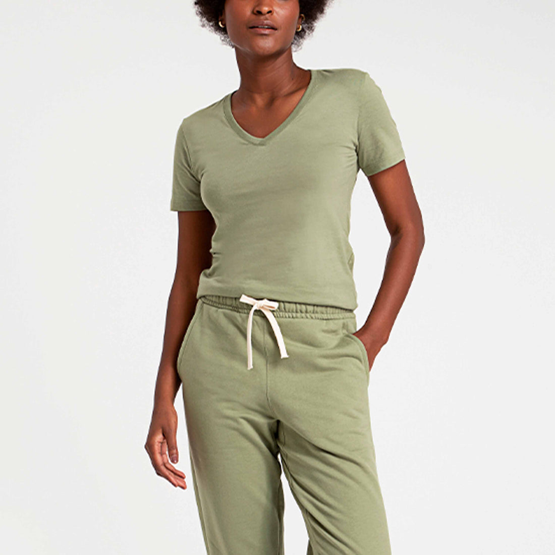 Camiseta Pima Gola V Feminina | Life Collection - Verde Jade