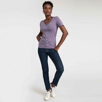 Camiseta Pima Gola V Feminina | Life Collection - Roxo Ametista