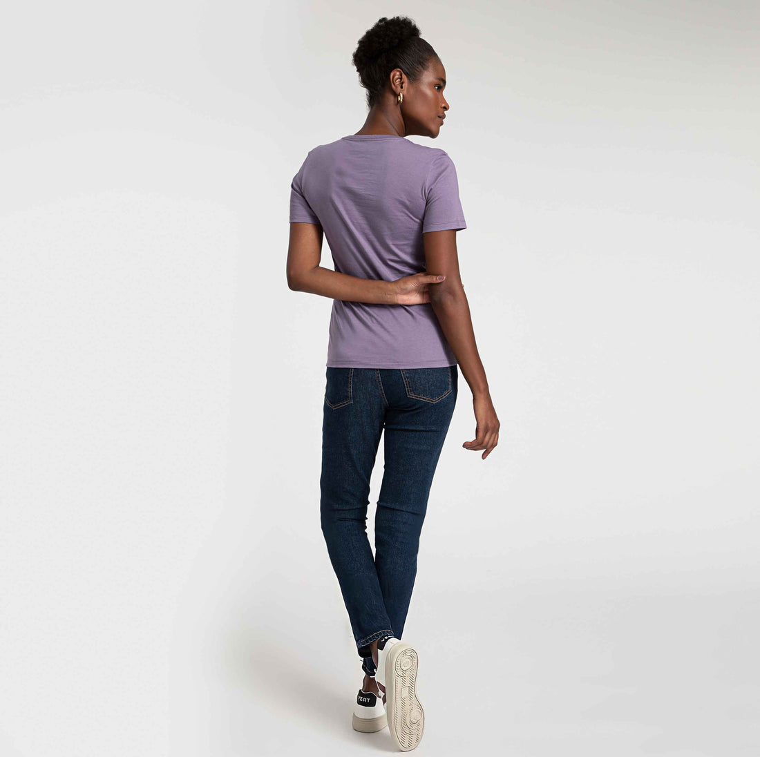 Camiseta Pima Gola V Feminina | Life Collection - Roxo Ametista