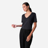Camiseta Algodão Premium Gola V Feminina | Everyday Collection - Cinza Escuro