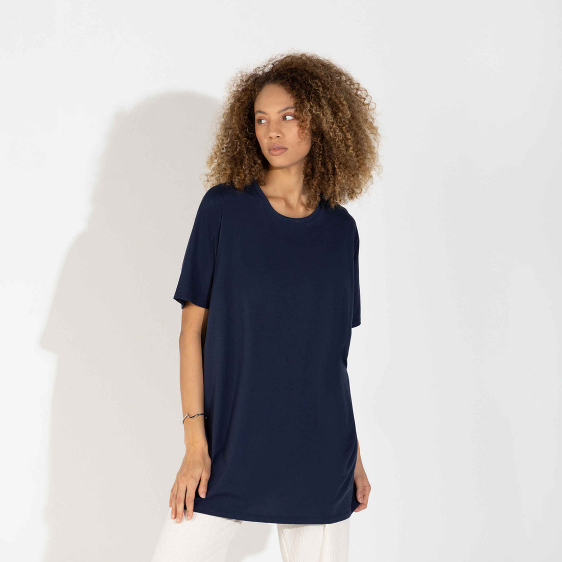 Camiseta Pima Oversized Feminina | Life Collection - Azul Marinho