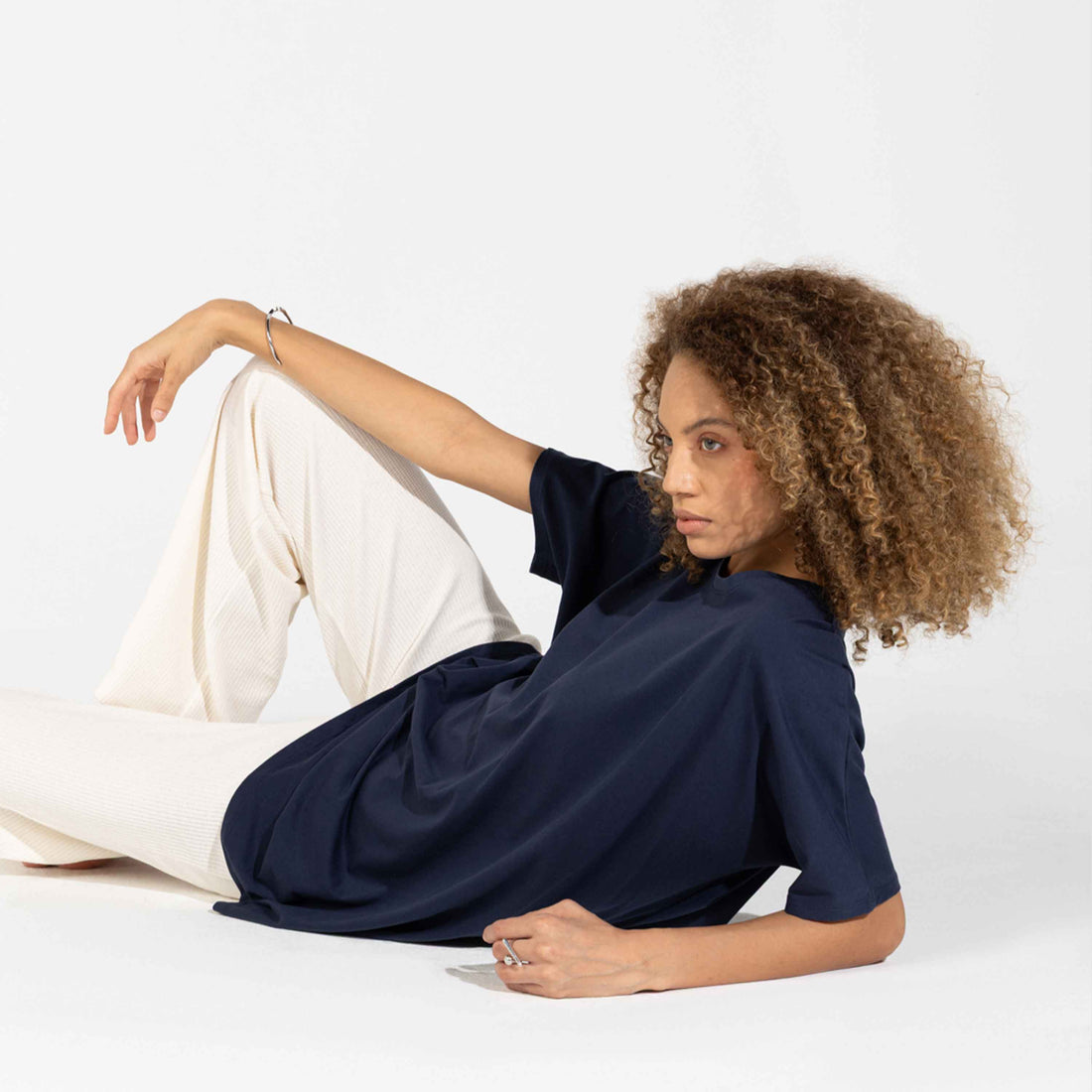 Camiseta Pima Oversized Feminina | Life Collection - Azul Marinho