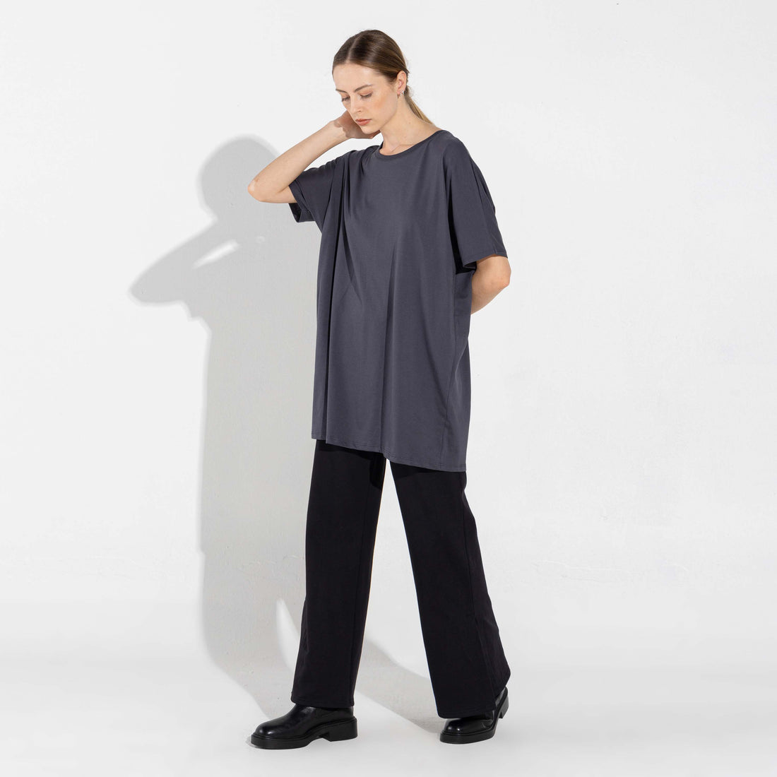 Camiseta Pima Oversized Feminina | Life Collection - Grafite