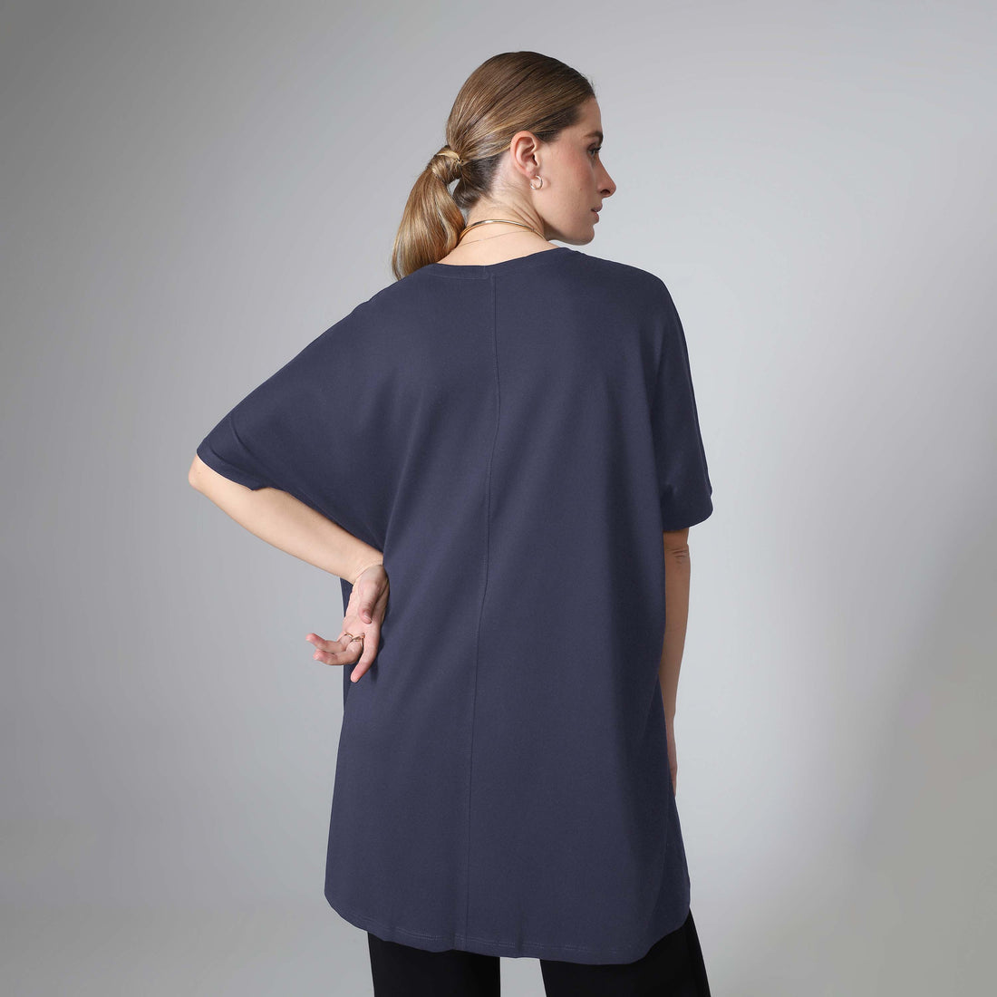 Camiseta Pima Oversized Feminina | Life Collection - Grafite