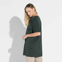 Camiseta Pima Oversized Feminina | Life Collection - Verde Cedro