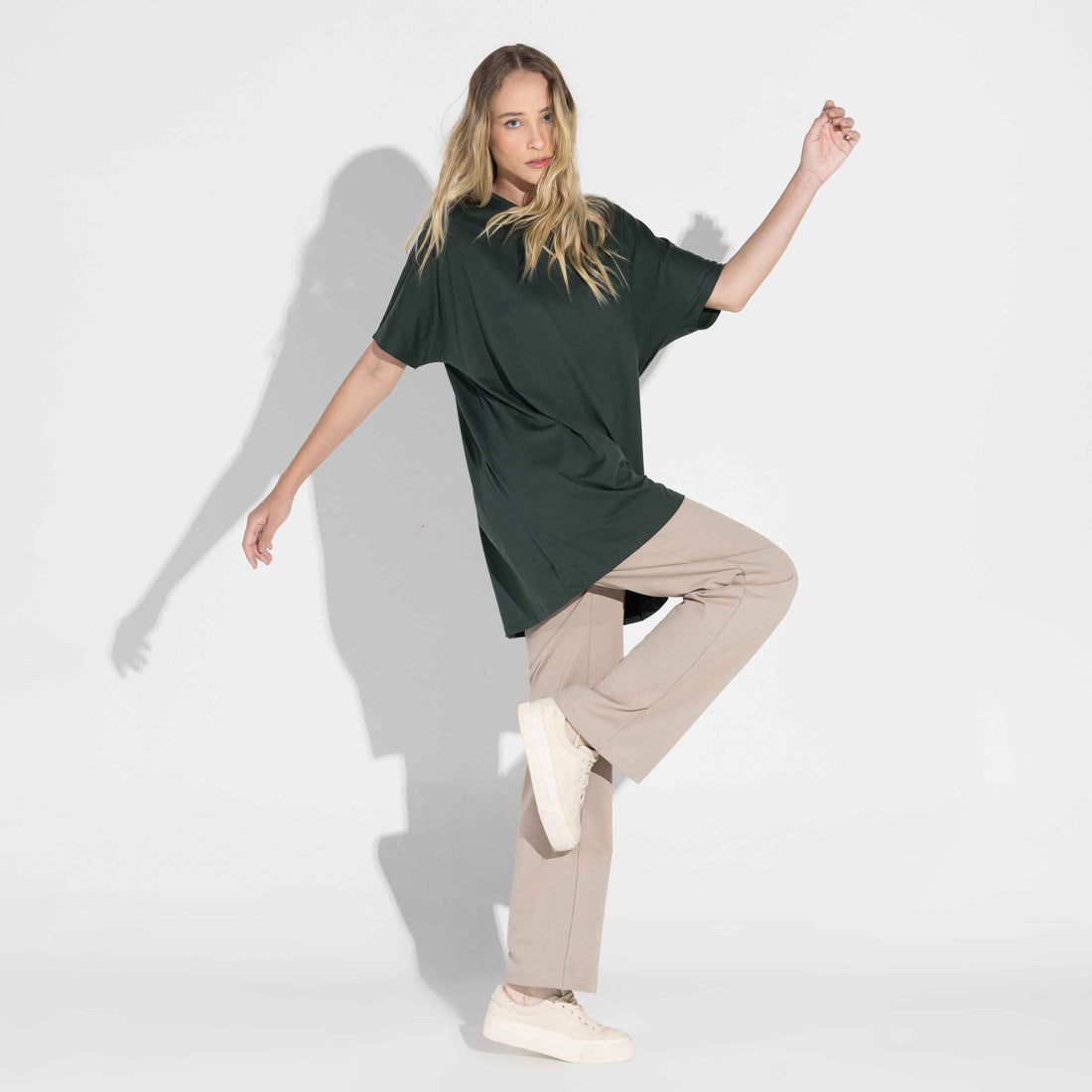 Camiseta Pima Oversized Feminina | Life Collection - Verde Cedro