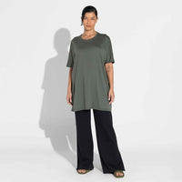 Camiseta Pima Oversized Feminina | Life Collection - Verde Figo
