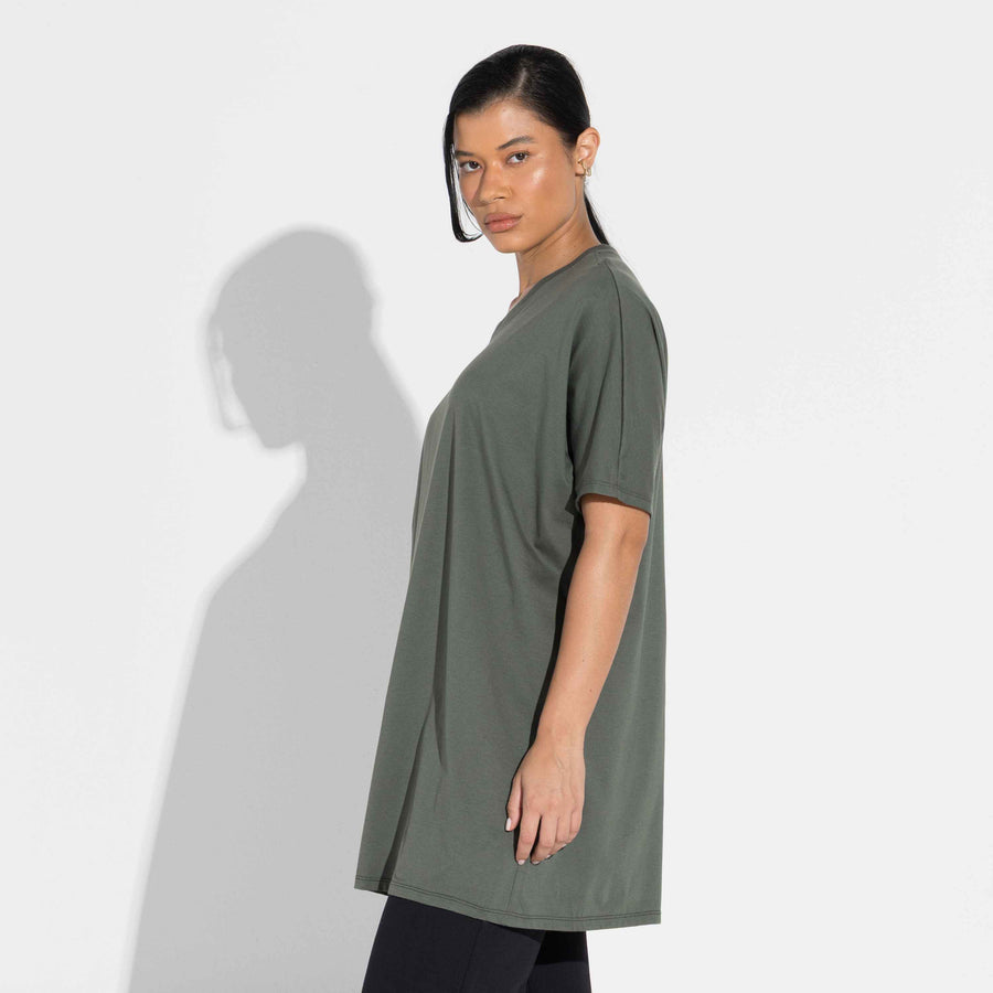 Camiseta Pima Oversized Feminina | Life Collection - Verde Figo