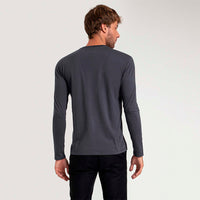 Camiseta Pima Gola V Manga Longa Masculina | Life Collection - Grafite Inativo