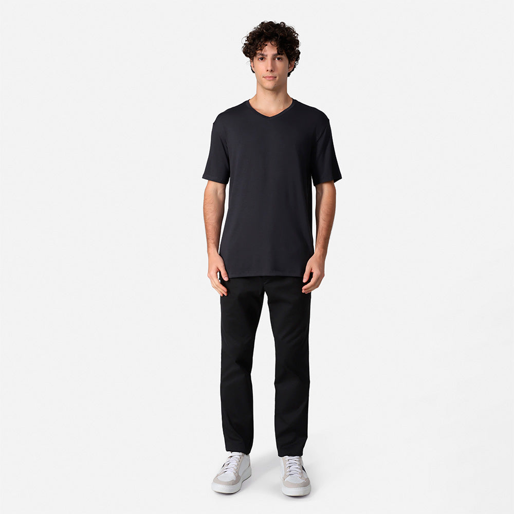Tech T-Shirt Modal V Premium Masculina | Basico.com - Cinza Escuro