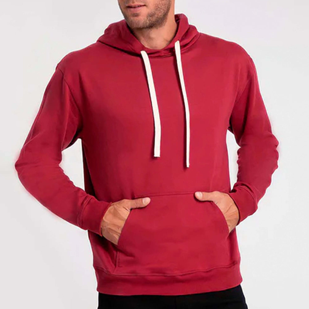Blusão Moletom Com Capuz Masculino - Tinto
