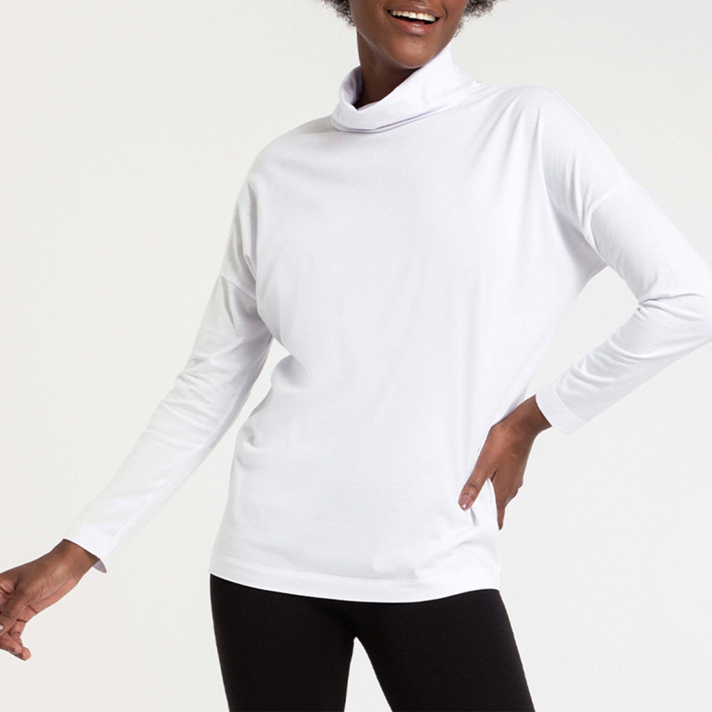 Blusa Pima Gola Rolê Feminina - Branco