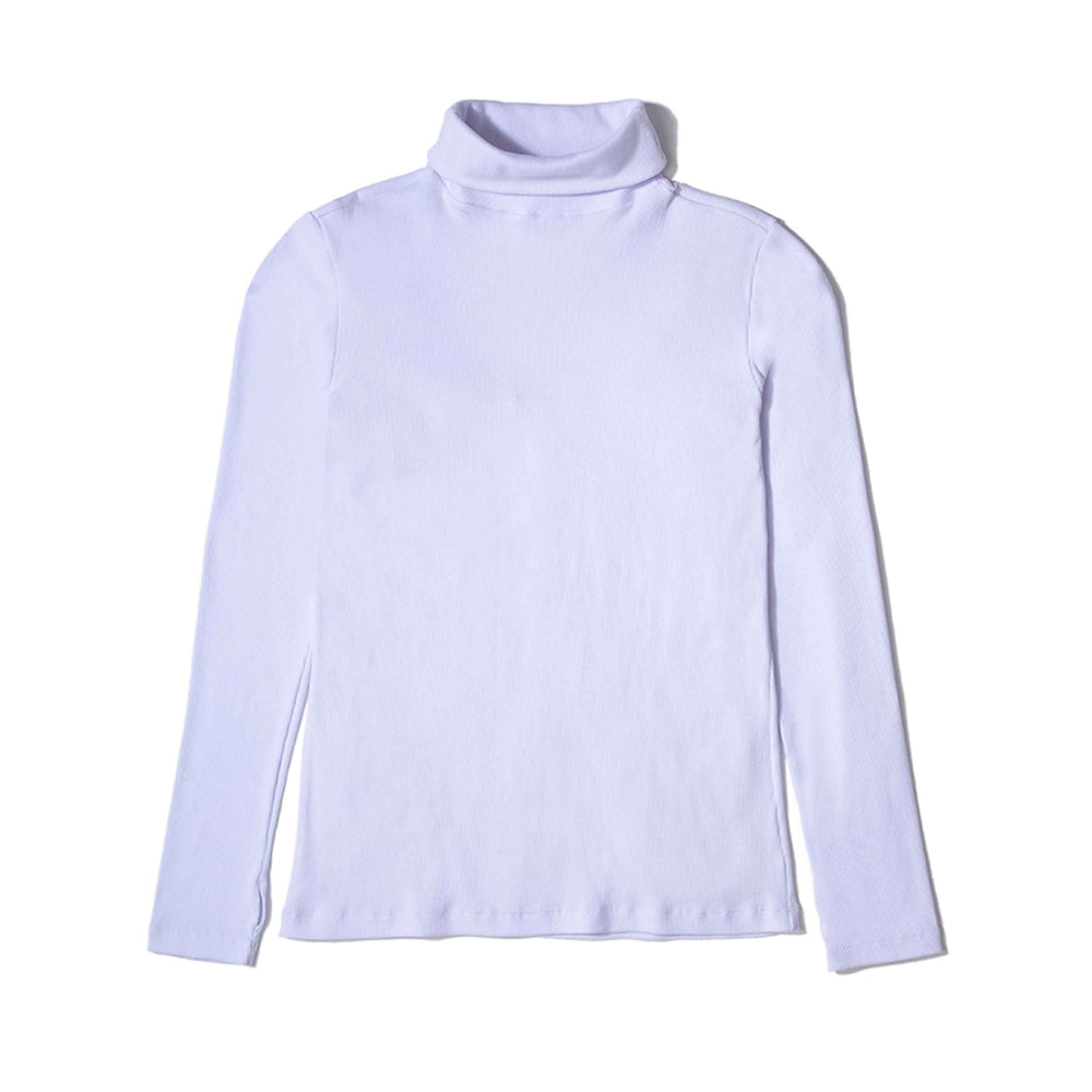 Blusa Canelado Algodão Gola Rolê Feminina - Branco