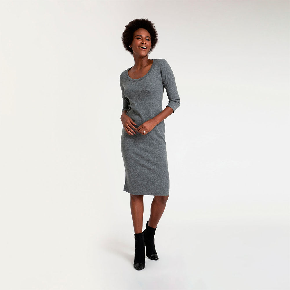 Vestido Mid Essencial - Mescla Escuro