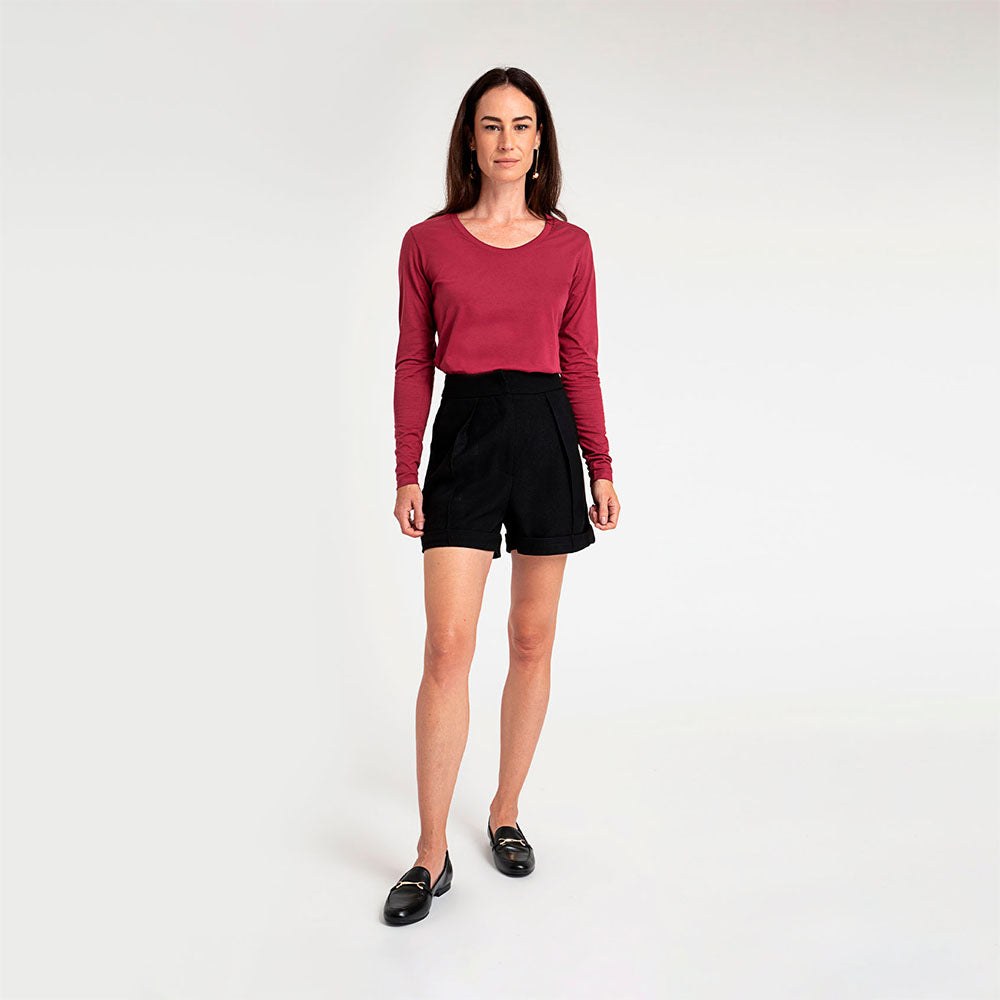 Shorts Cintura Alta - Preto