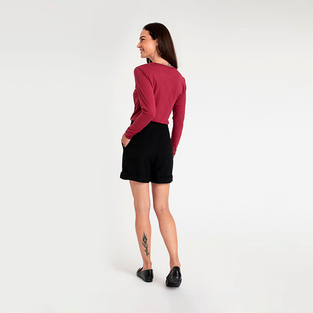 Shorts Cintura Alta - Preto