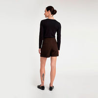 Shorts Cintura Alta - Tabaco