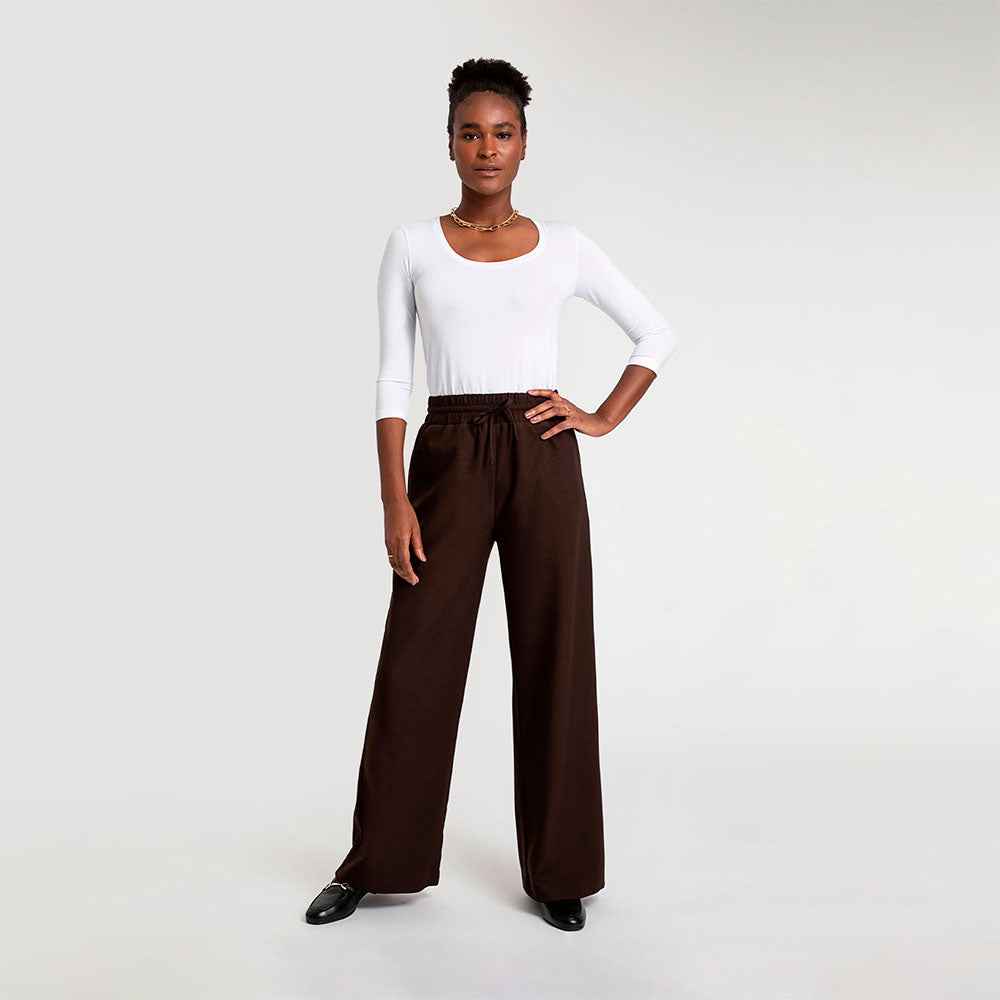 Calça Wide Alfaiataria - Tabaco