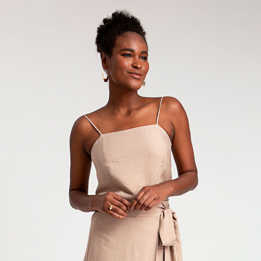 Regata Viscose Alça Fina - Camel