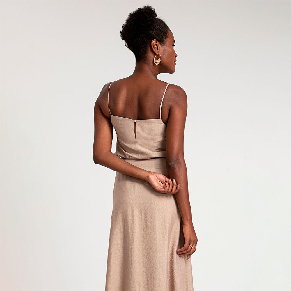 Regata Viscose Alça Fina - Camel