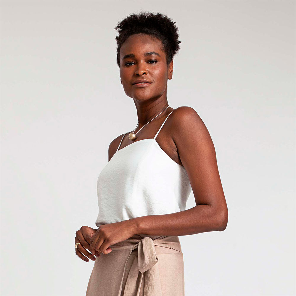 Regata Viscose Alça Fina - Off White