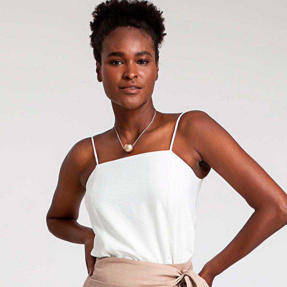 Regata Viscose Alça Fina - Off White