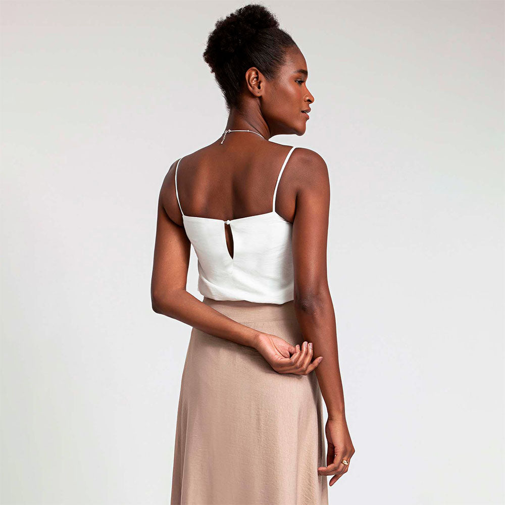 Regata Viscose Alça Fina - Off White