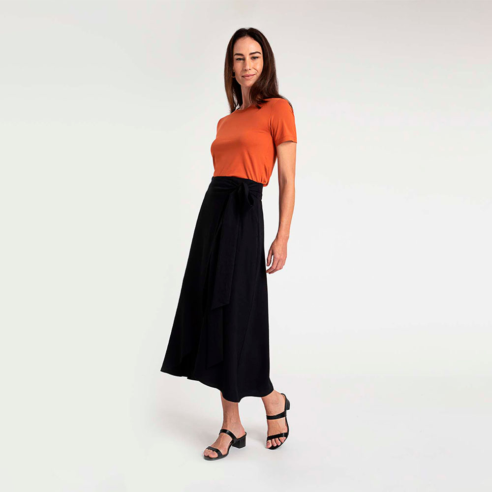 Saia Pareô Midi - Preto