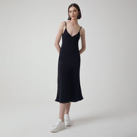 Vestido Slip Recortes - Preto