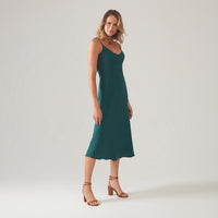 Vestido Slip Recortes - Verde
