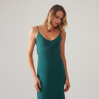Vestido Slip Recortes - Verde