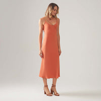 Vestido Slip Recortes - Laranja