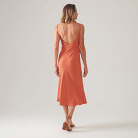Vestido Slip Recortes - Laranja