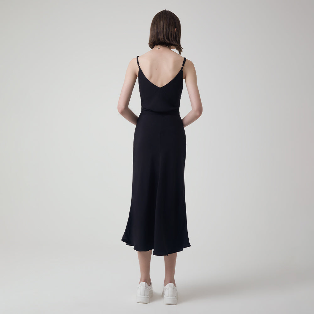 Saia Midi Evasê - Preto